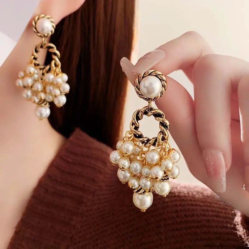 Faux Pearl Drop Earrings