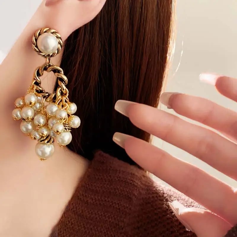 Faux Pearl Drop Earrings