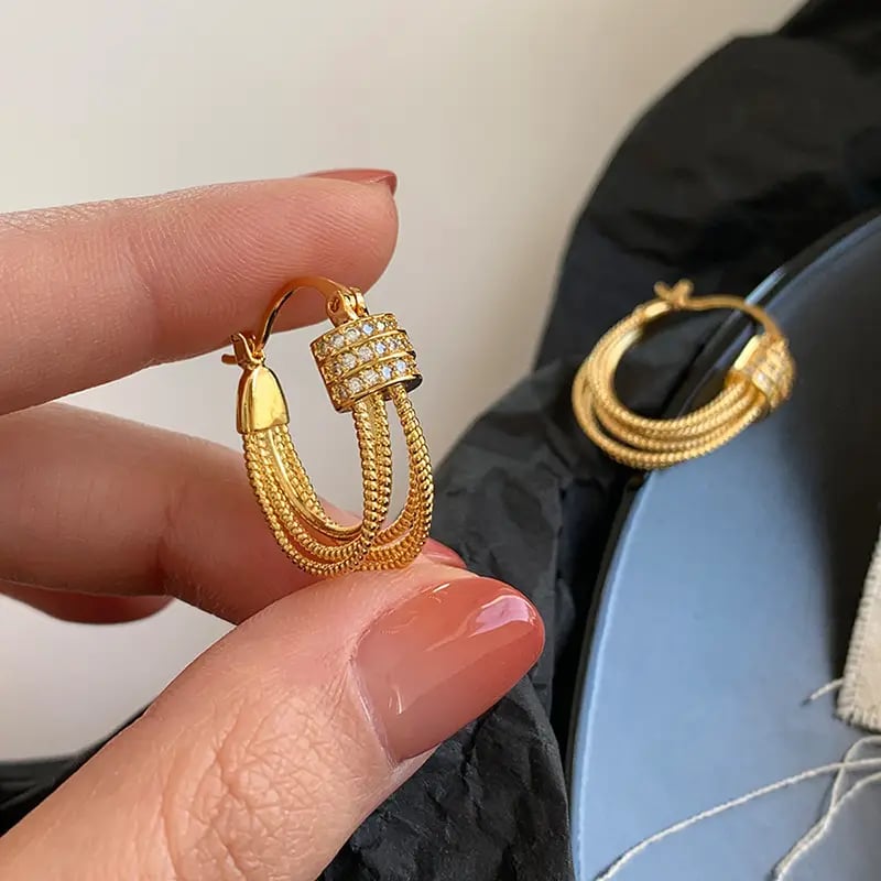 Layered Huggie Hoop Earrings
