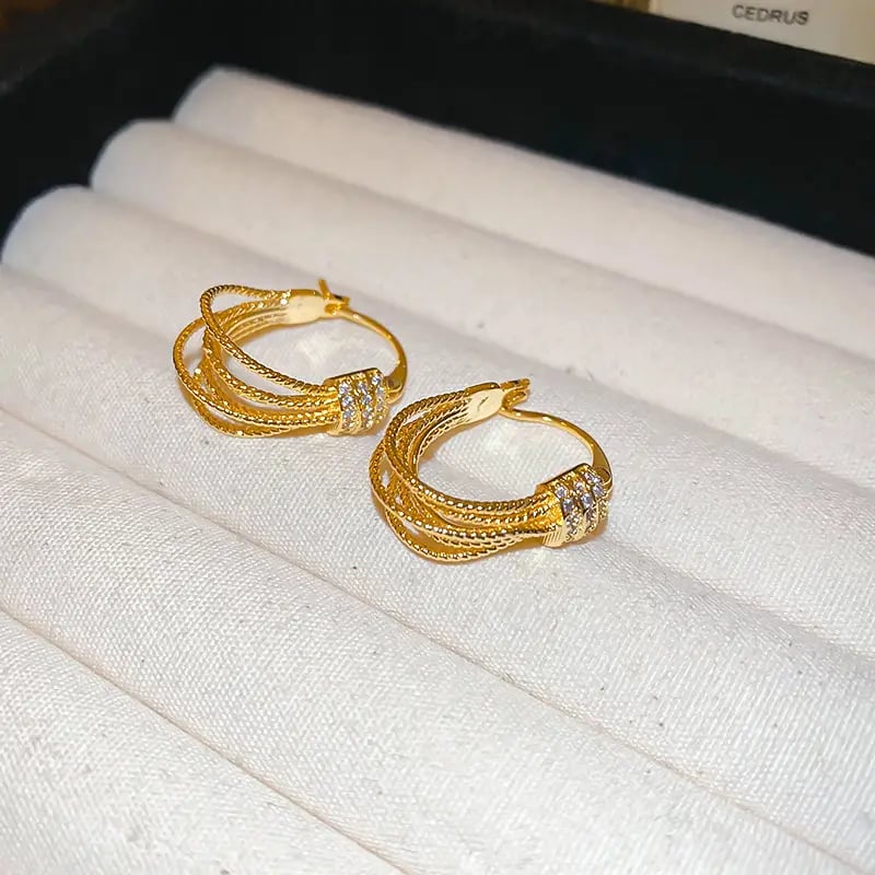 Layered Huggie Hoop Earrings