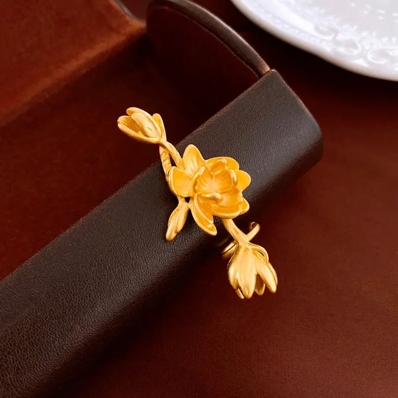 Lotus Flower Ear Cuff Earrings