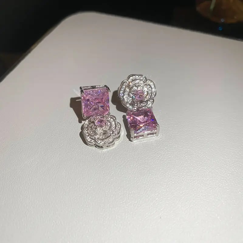 Floral Embellished Drop Earrings