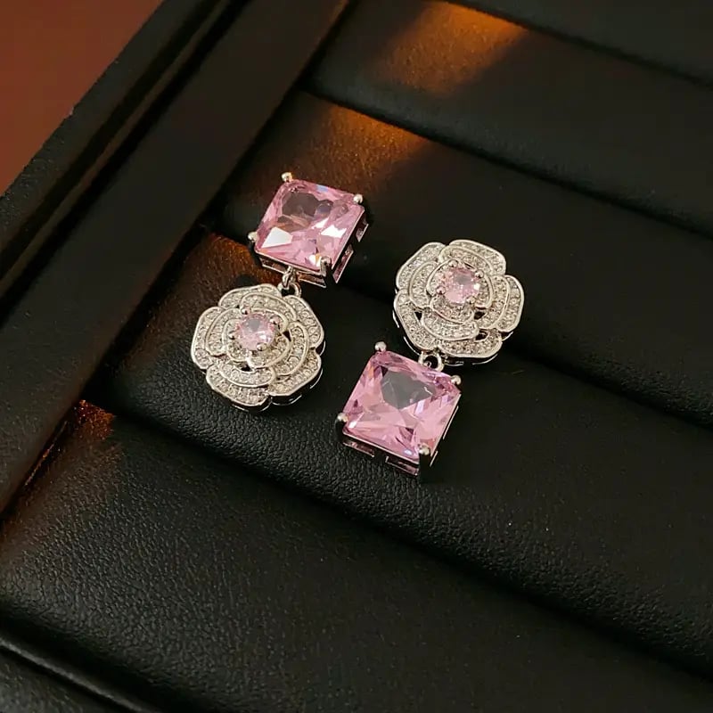 Floral Embellished Drop Earrings