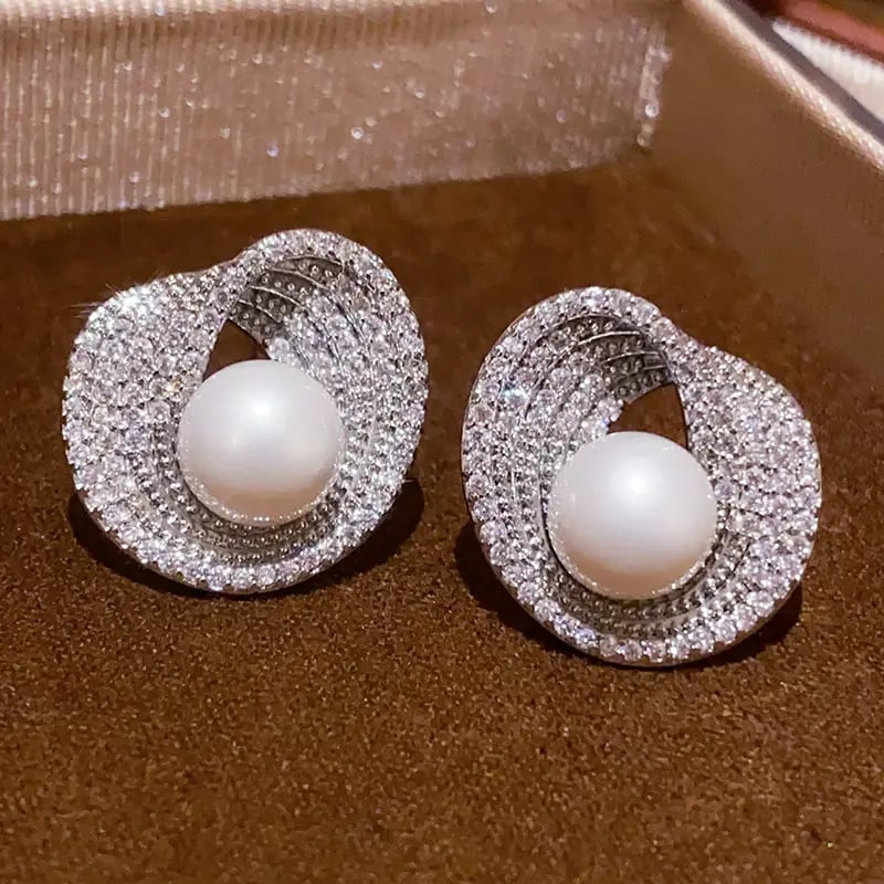 Faux Pearl Stud Earrings