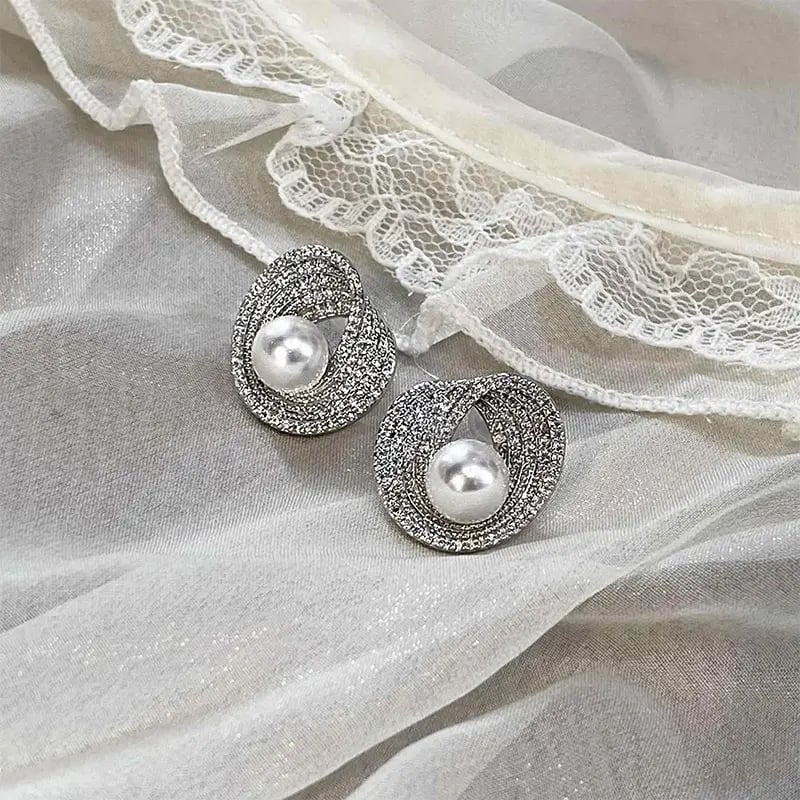 Faux Pearl Stud Earrings