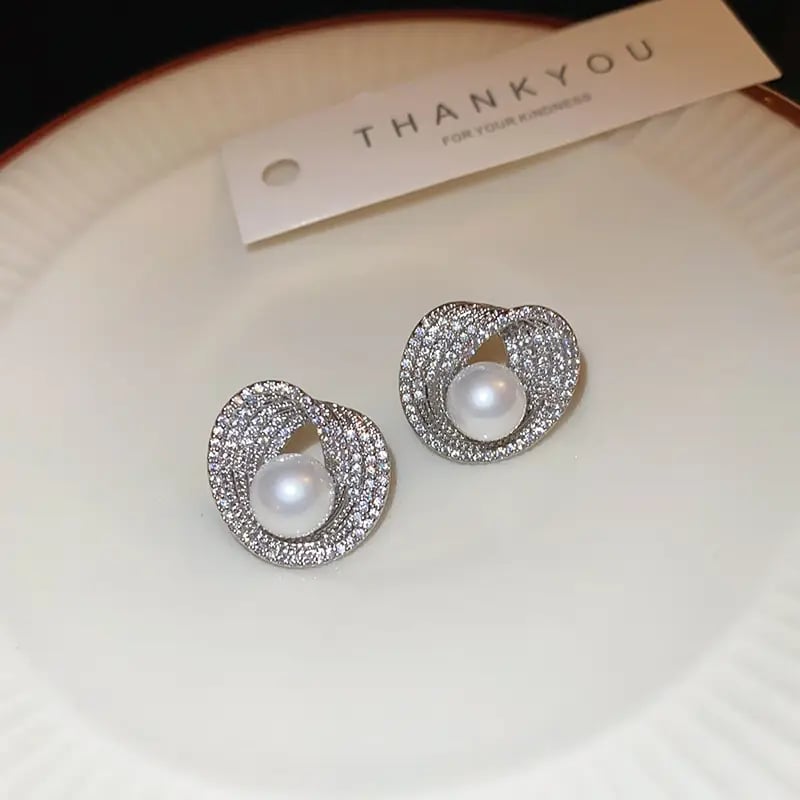 Faux Pearl Stud Earrings