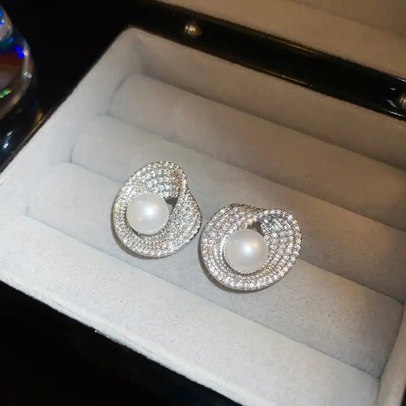 Faux Pearl Stud Earrings