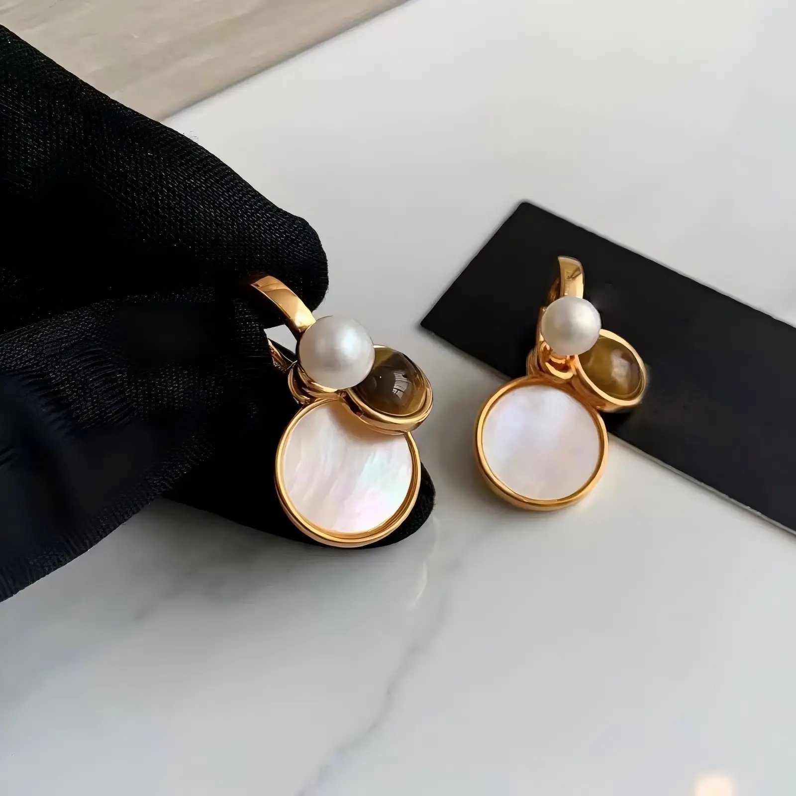 Round Drop Earrings