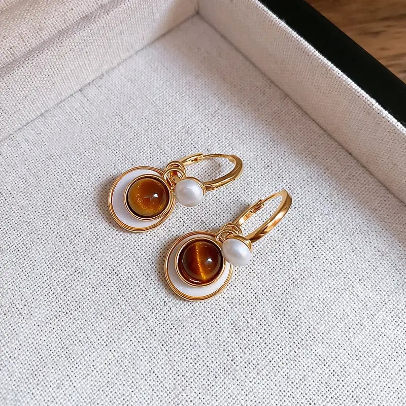 Round Drop Earrings