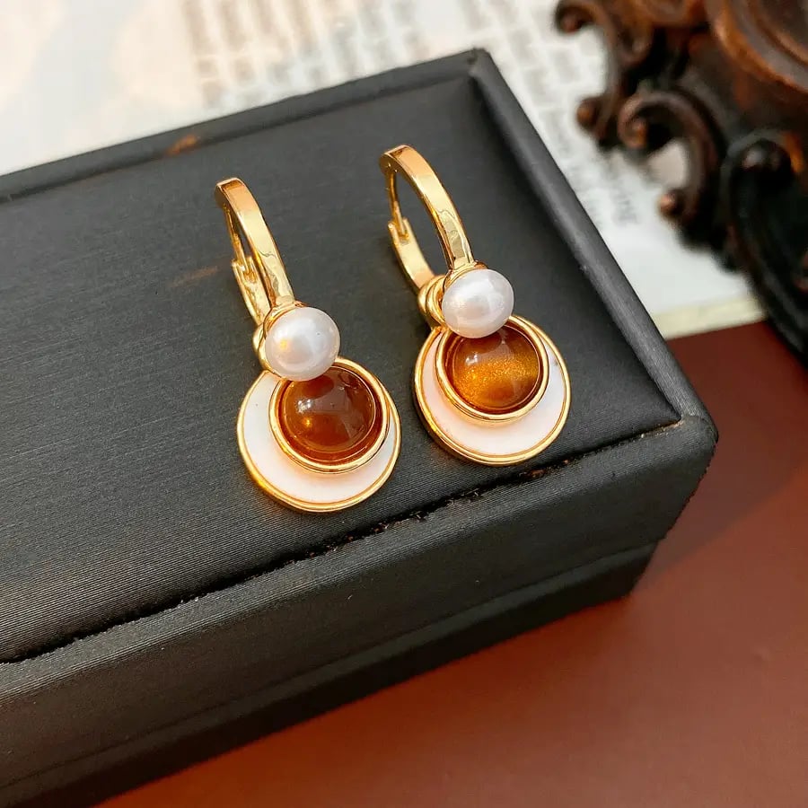 Round Drop Earrings