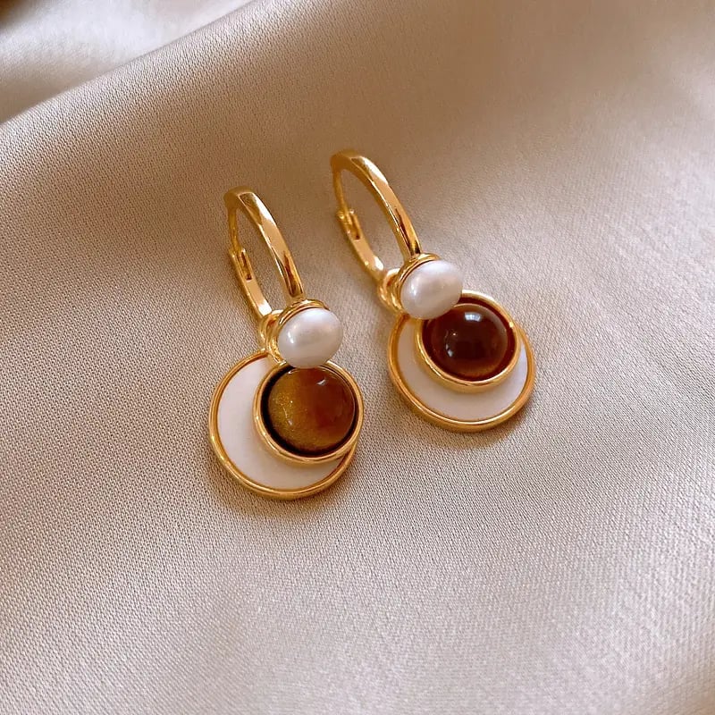 Round Drop Earrings