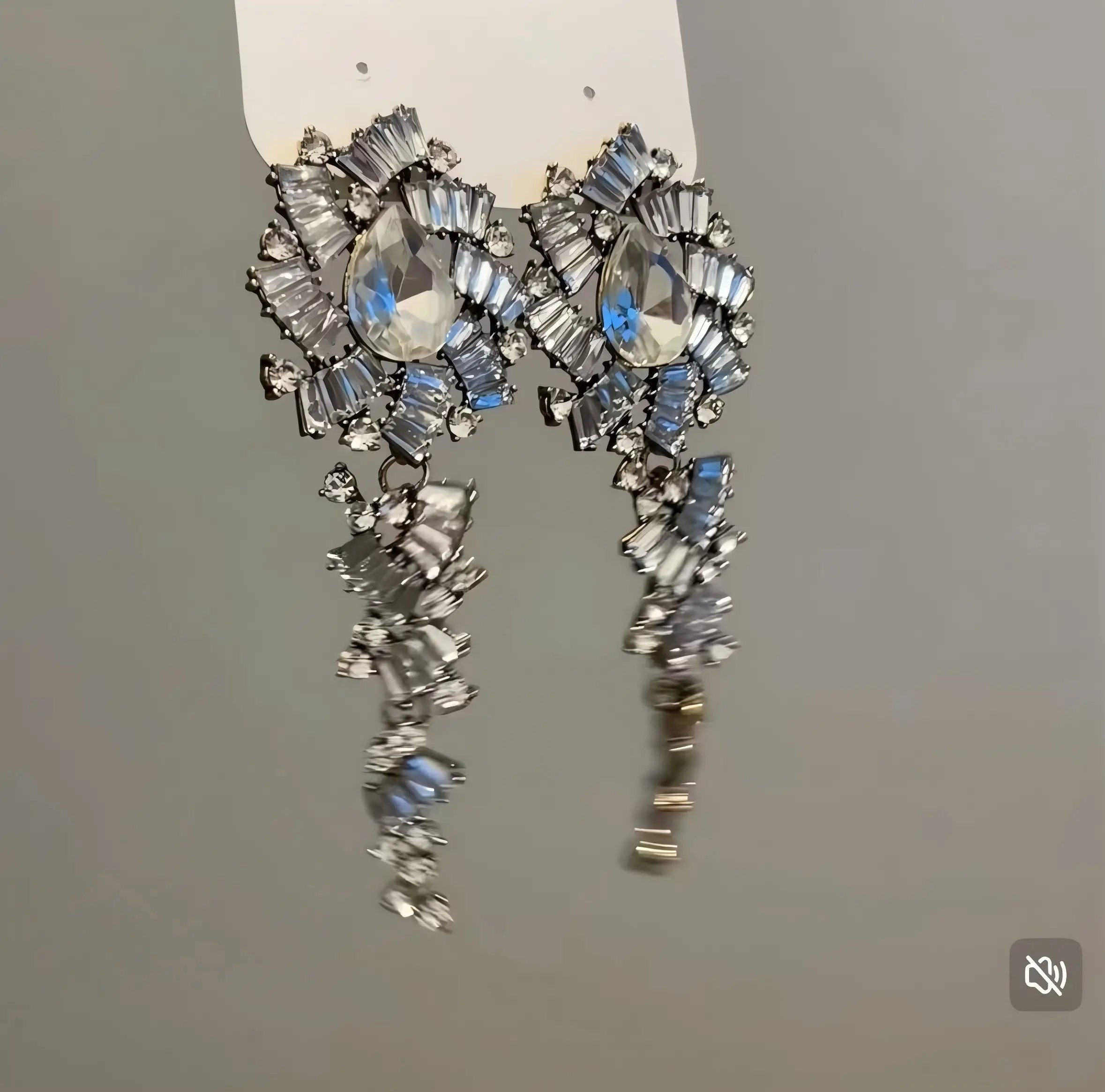 Embellished Geometric Drop Earrings