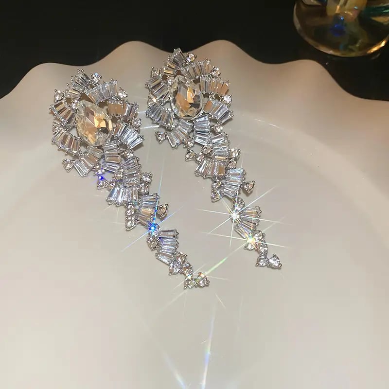 Embellished Geometric Drop Earrings