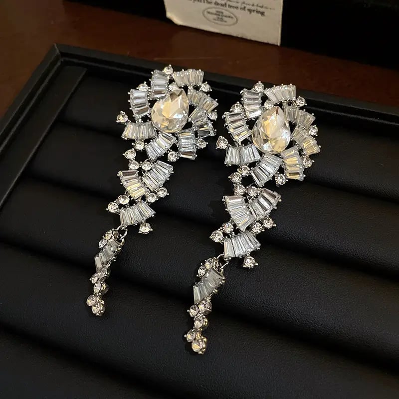 Embellished Geometric Drop Earrings
