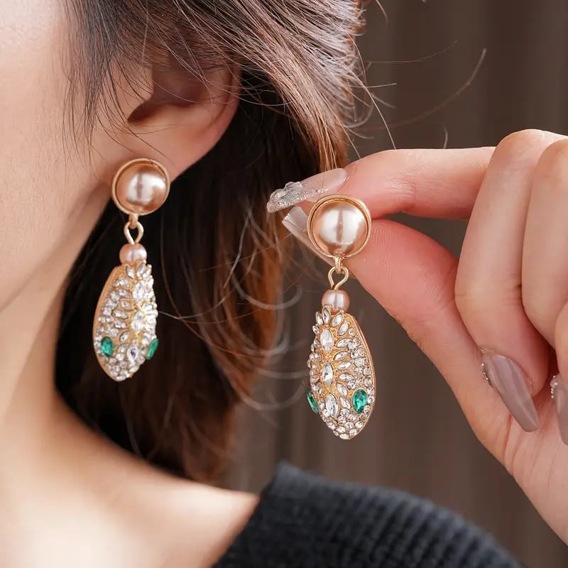 Embellished Snake Drop Earrings