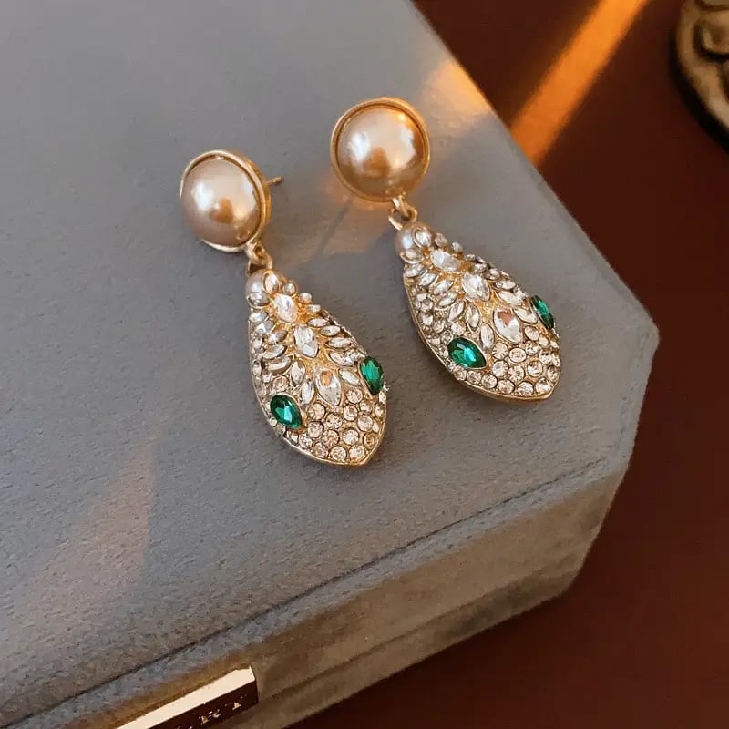 Embellished Snake Drop Earrings