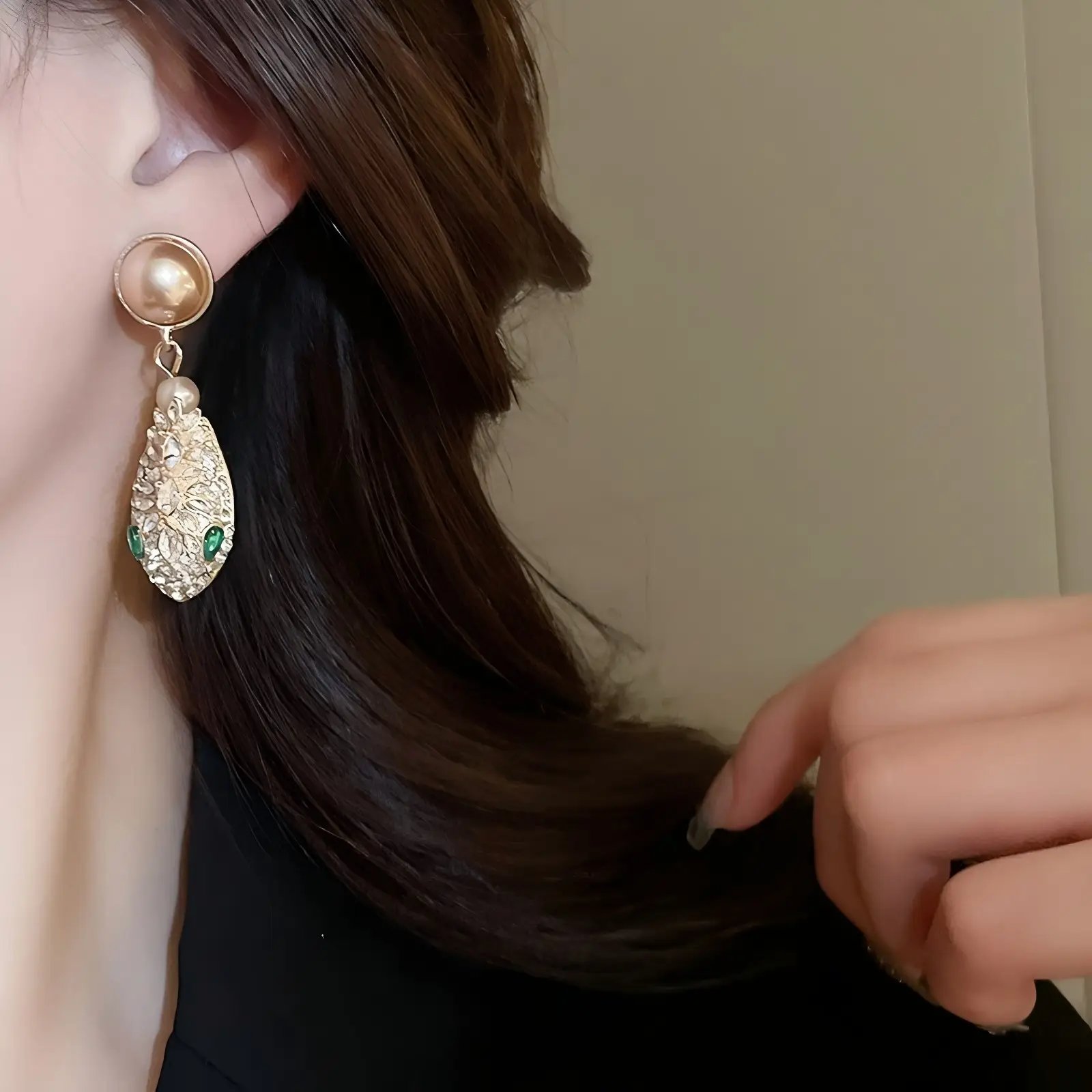 Embellished Snake Drop Earrings