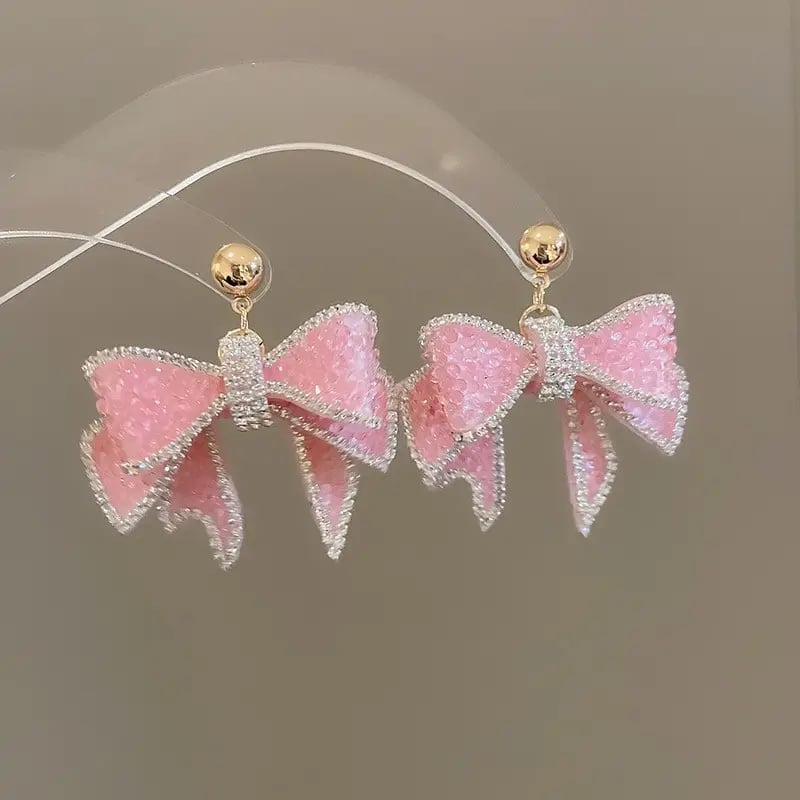Bow Drop Embellished Earrings