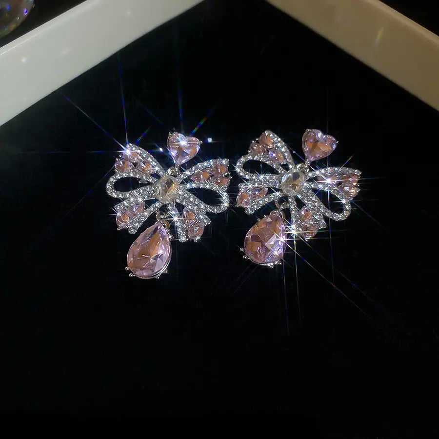 Bowknot Waterdrop Dangle Earrings