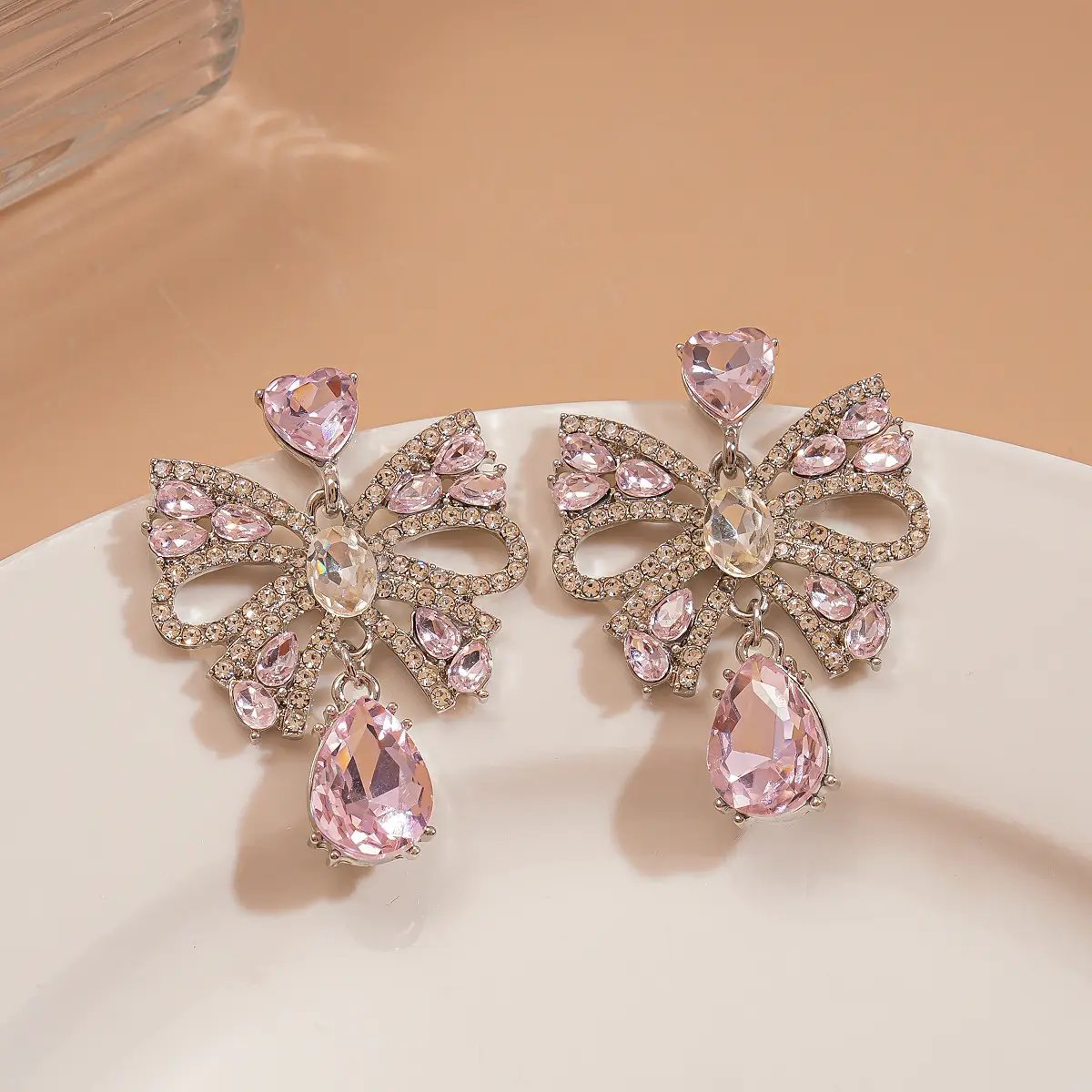 Bowknot Waterdrop Dangle Earrings