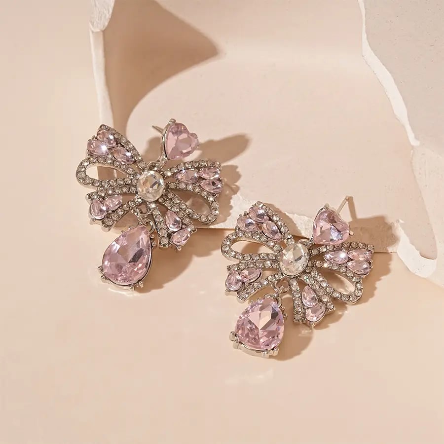 Bowknot Waterdrop Dangle Earrings
