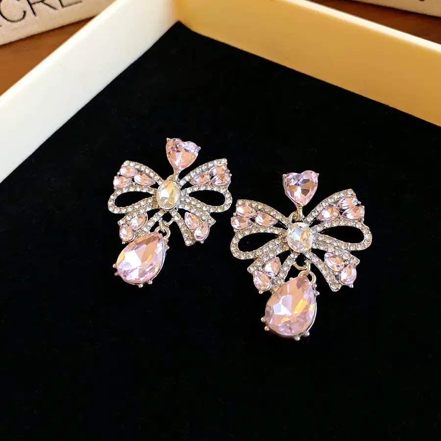 Bowknot Waterdrop Dangle Earrings