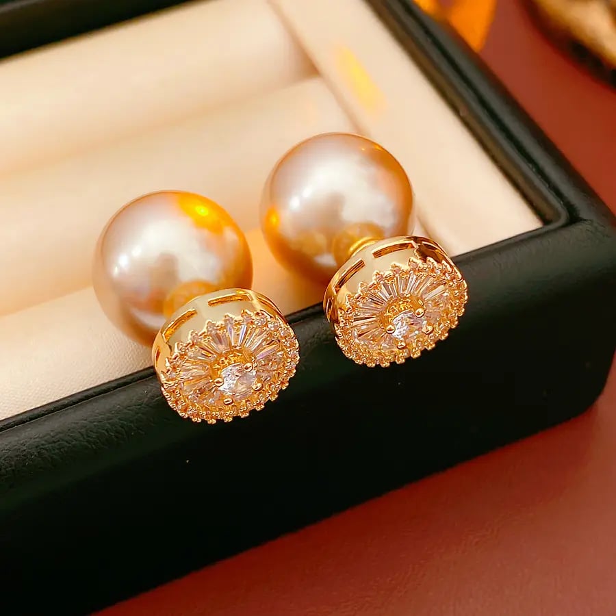 Embellished Pearl Stud Earrings