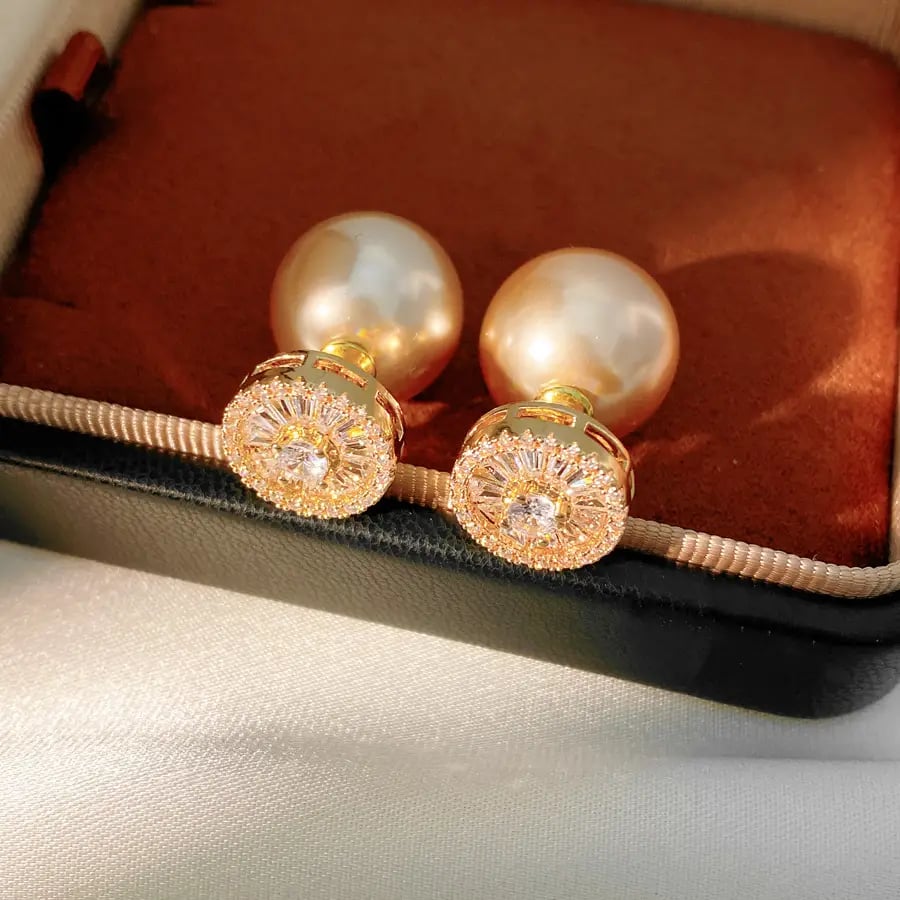 Embellished Pearl Stud Earrings
