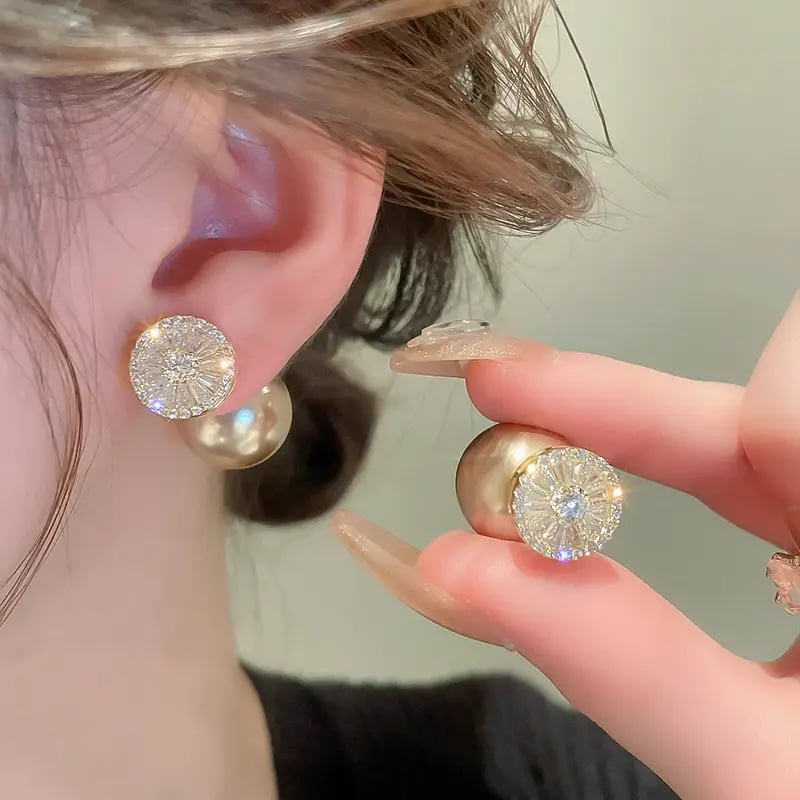 Embellished Pearl Stud Earrings