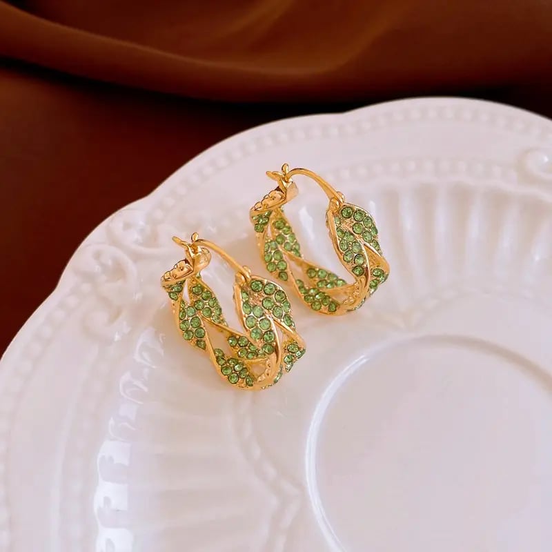 Twisted Round Huggie Earrings