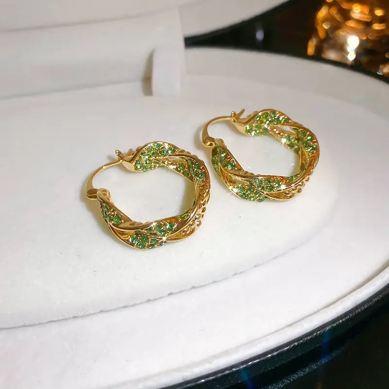 Twisted Round Huggie Earrings