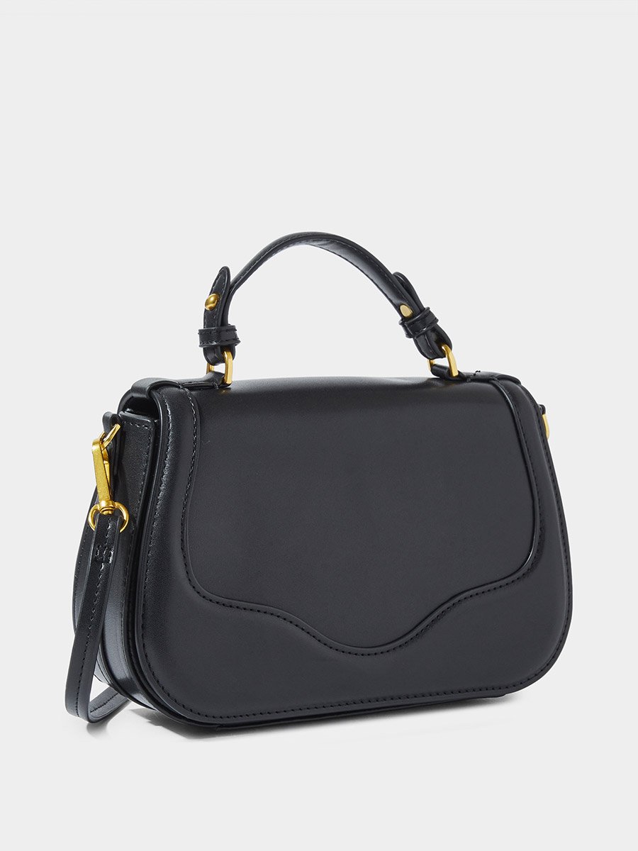 Black Canvas Strap Crossbody Bag