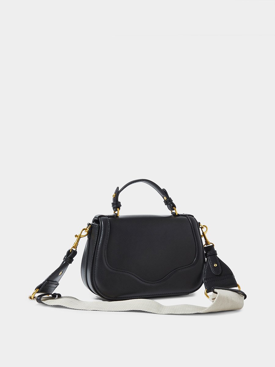 Black Canvas Strap Crossbody Bag