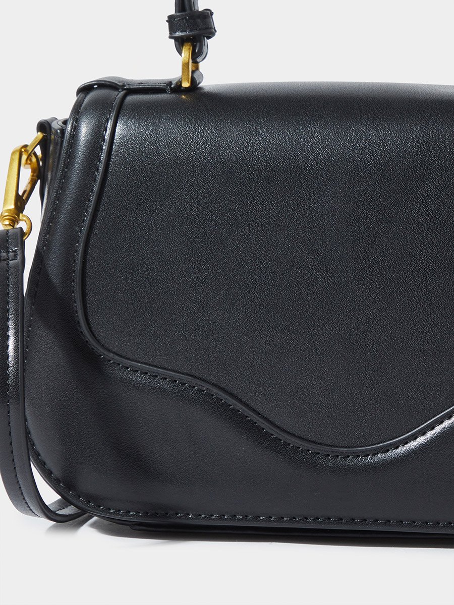 Black Canvas Strap Crossbody Bag