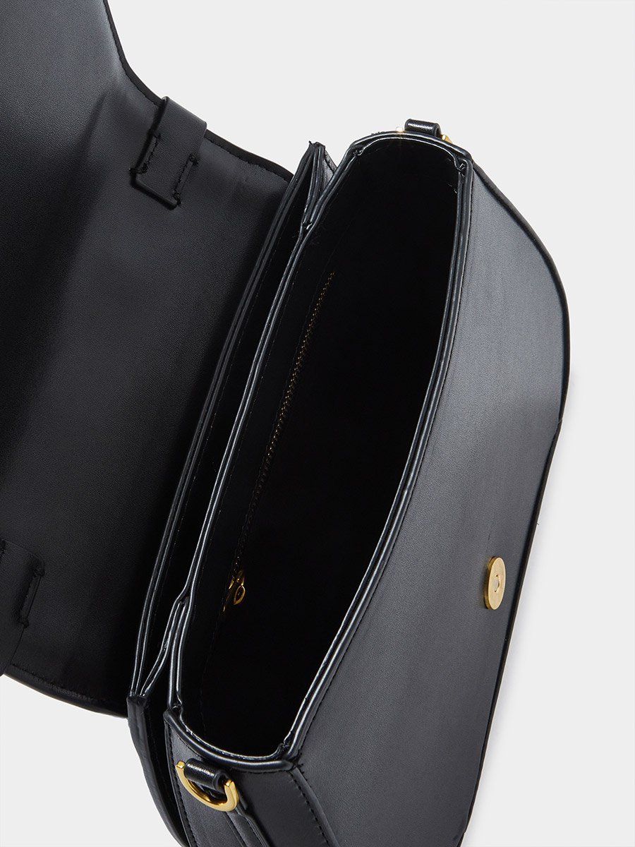 Black Canvas Strap Crossbody Bag