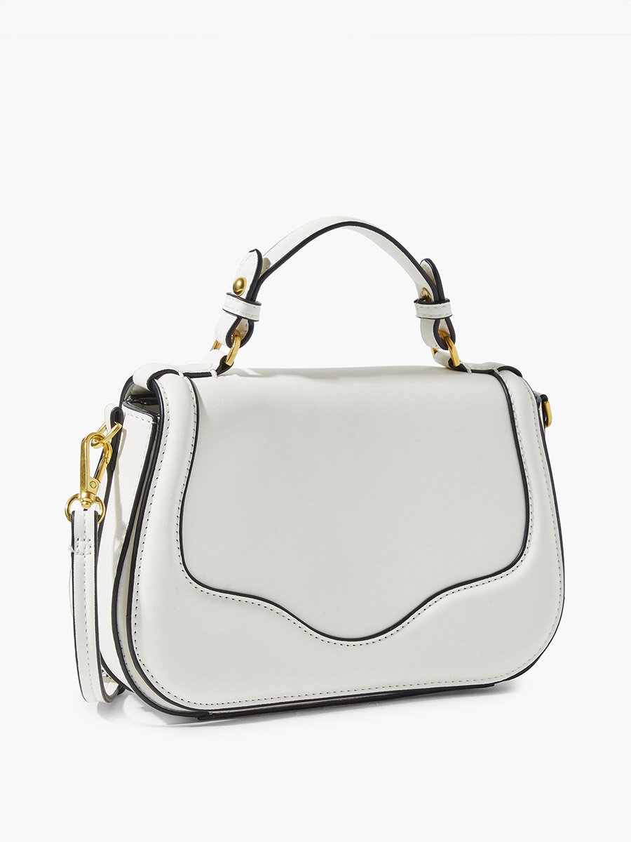 Off White Canvas Strap Crossbody Bag