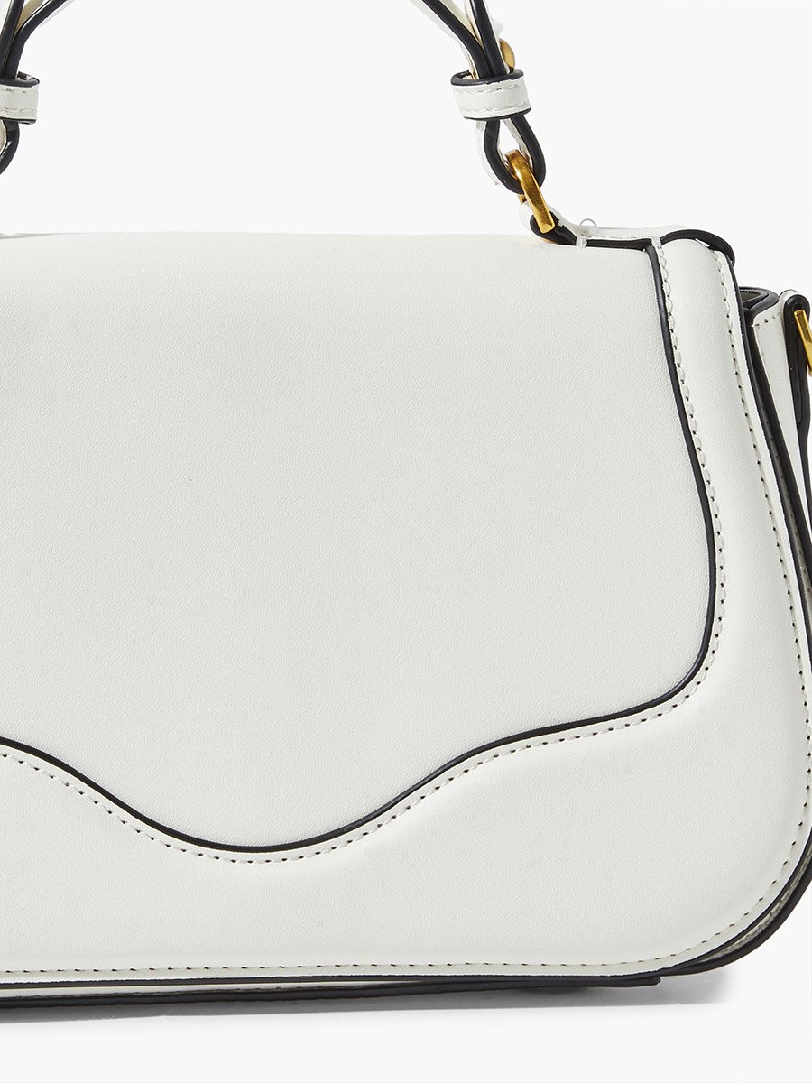 Off White Canvas Strap Crossbody Bag