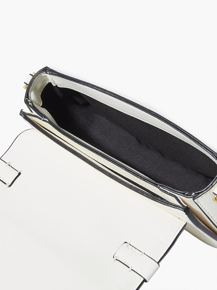 Off White Canvas Strap Crossbody Bag