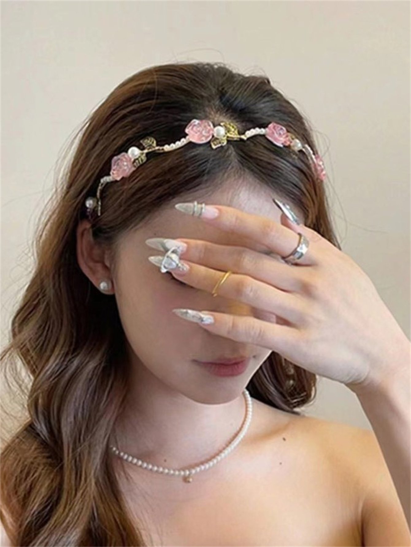 Floral and Pearl Embellished Headband