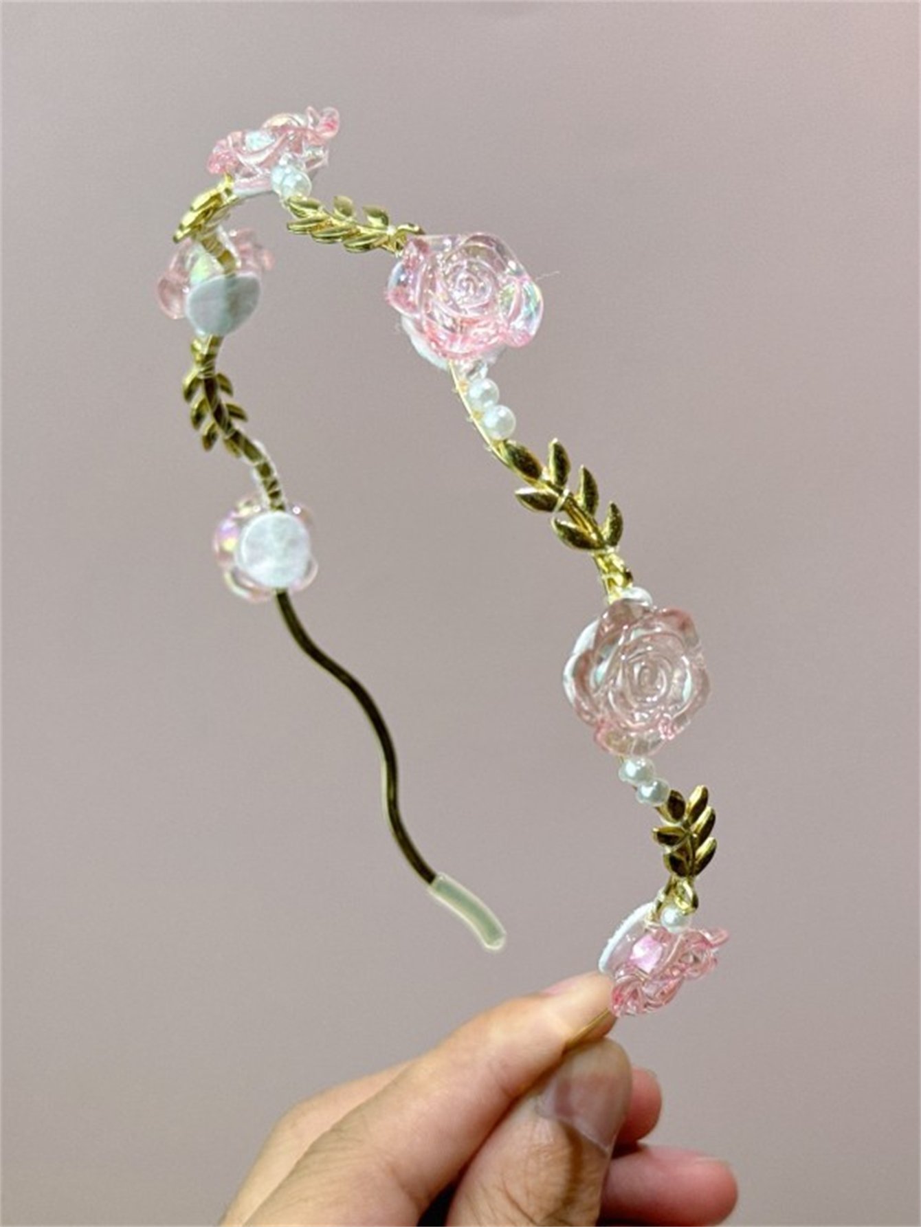 Floral and Pearl Embellished Headband