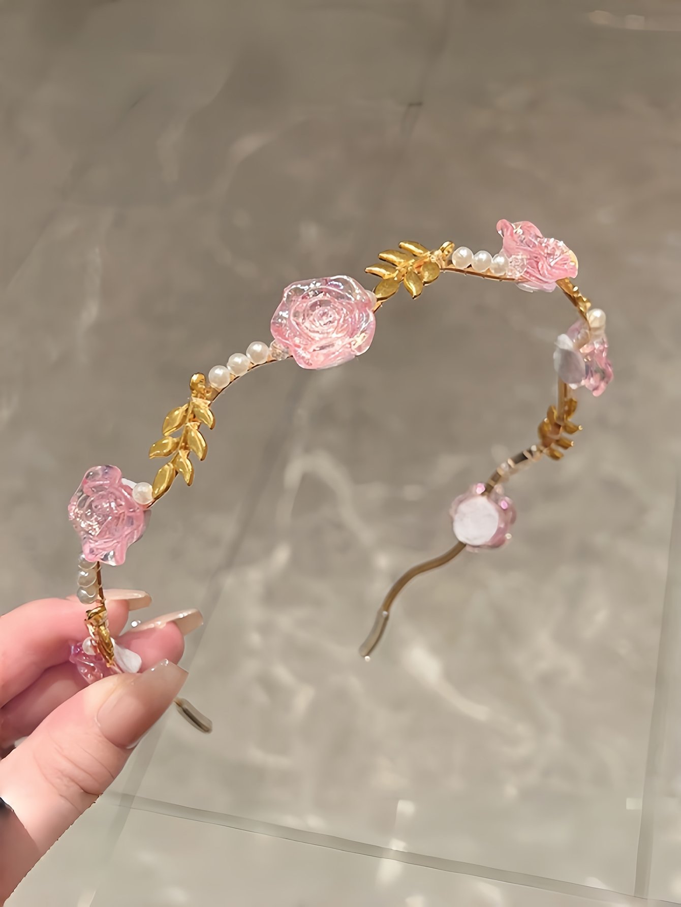 Floral and Pearl Embellished Headband