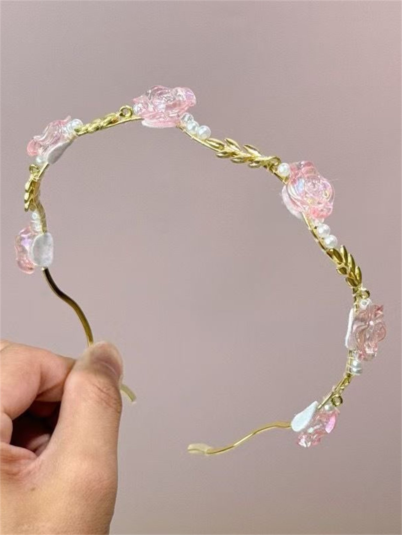 Floral and Pearl Embellished Headband