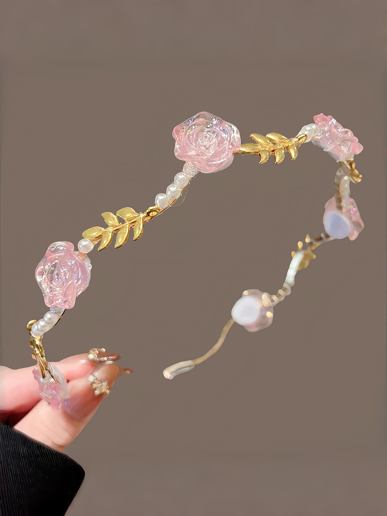 Floral and Pearl Embellished Headband