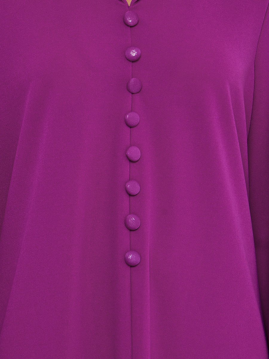 Purple Slit Sleeve Jalabiya with Button Detail