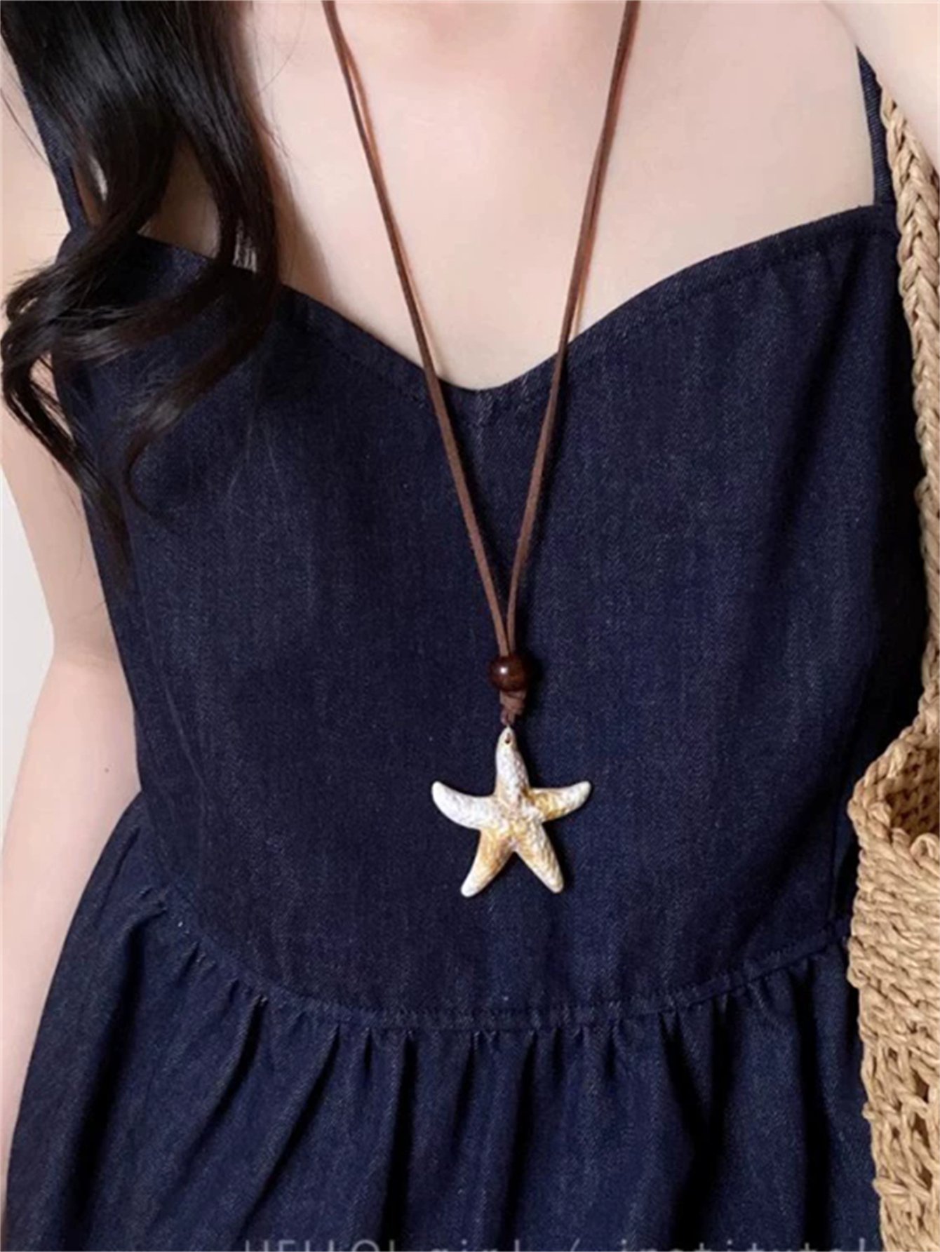 Beige Starfish Pendant Necklace