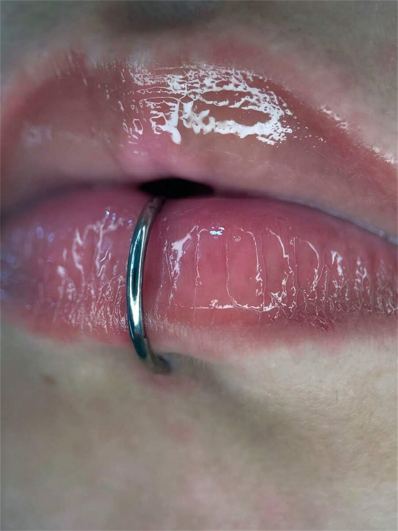Pack of 2 - Silver C-Shaped Lips Ring