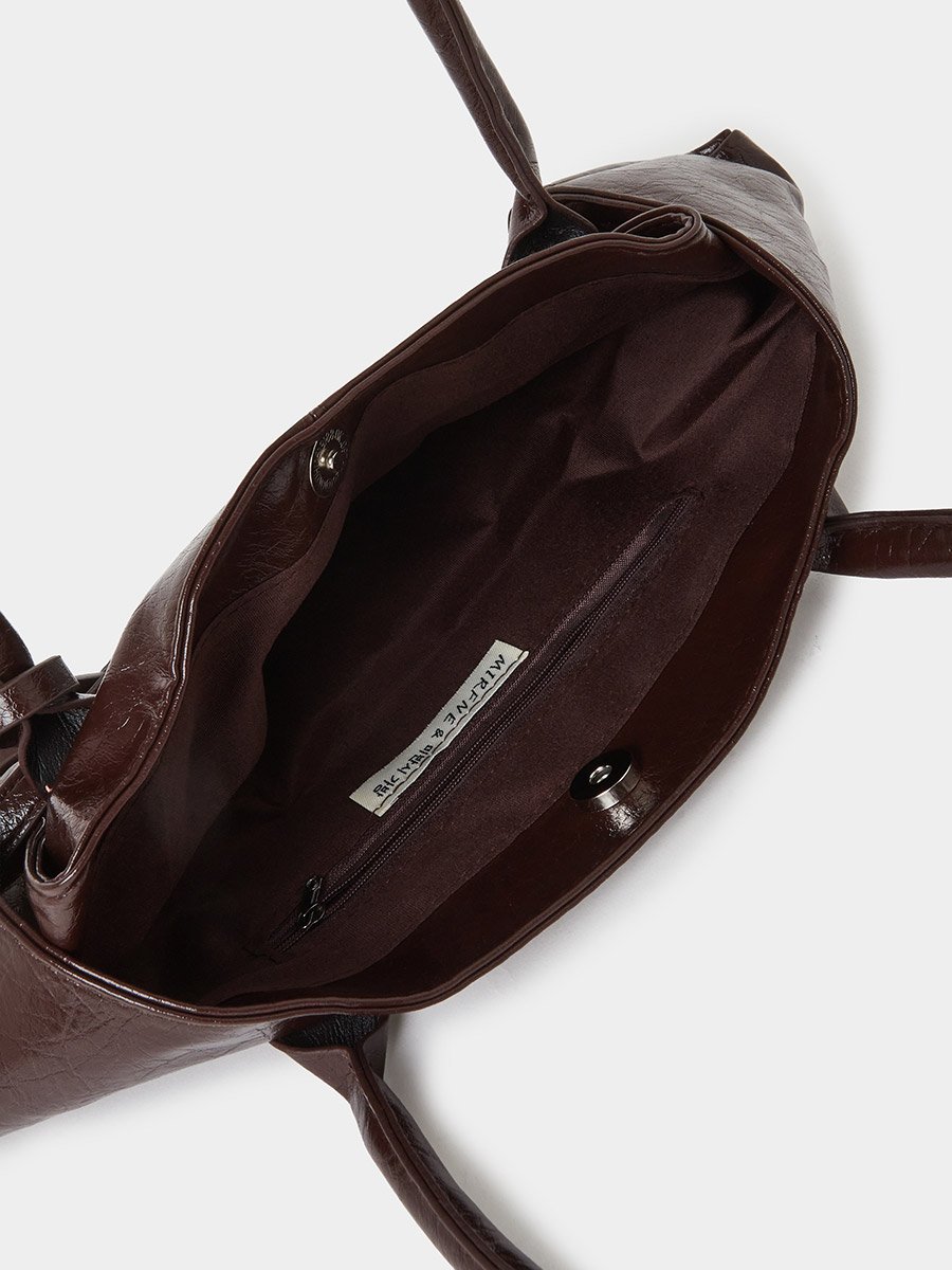 Solid Shoulder Bag with Loop Charm