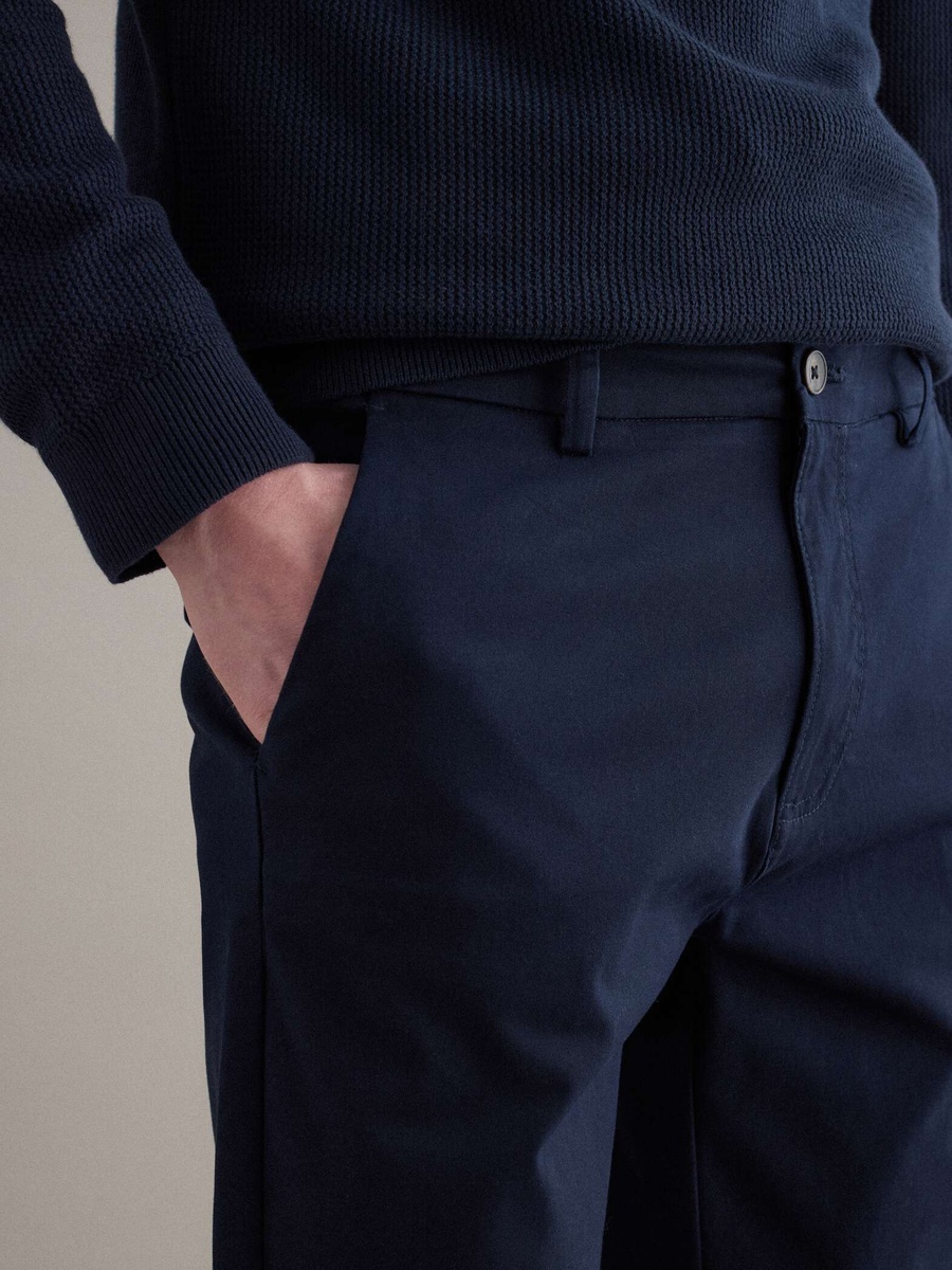 Men Blue Slim Fit Stretch Cotton Chinos