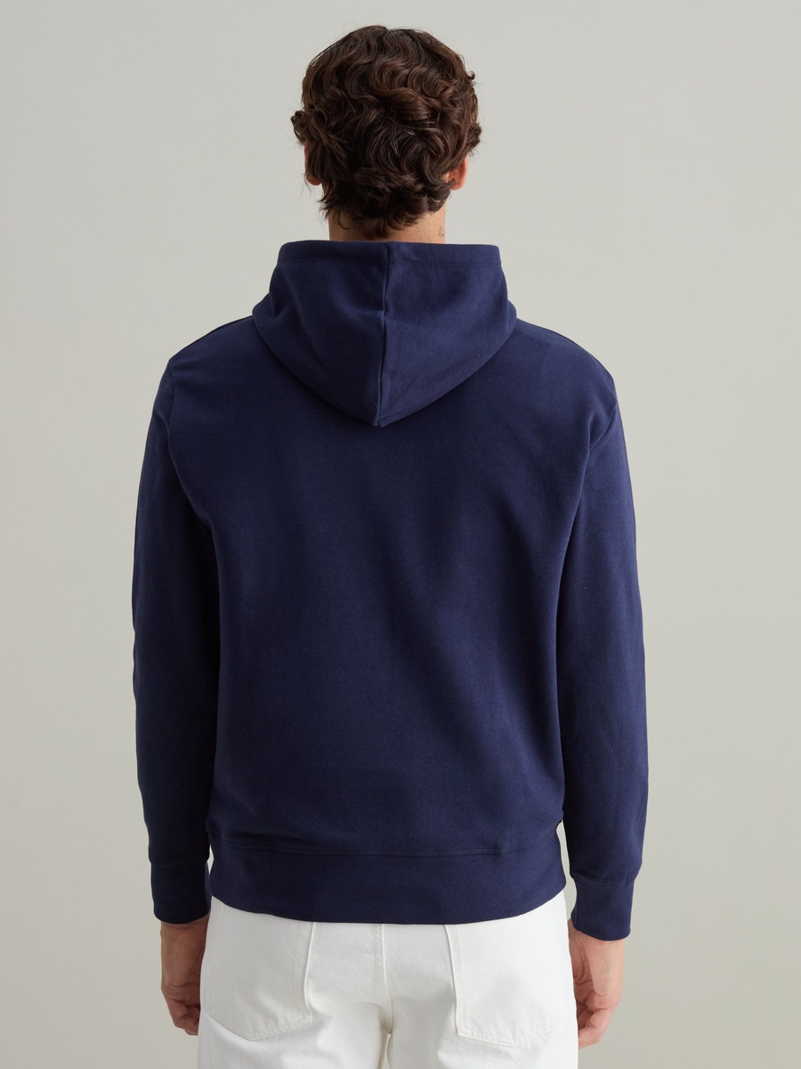 Men Navy Blue Regular Fit Hoodie