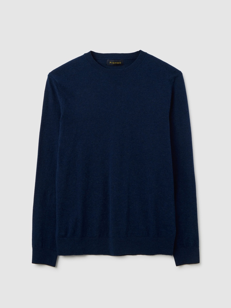 Men Navy Blue Knitted Jumper